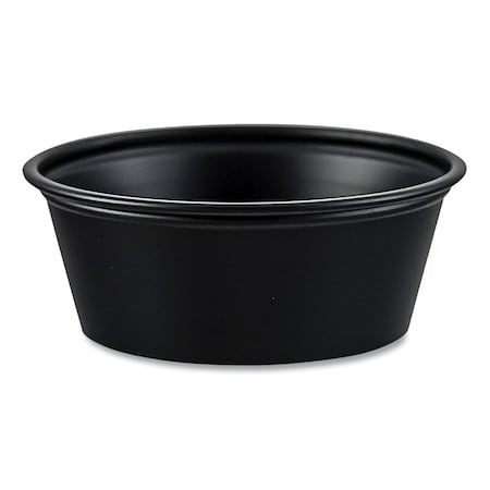 Solo Portion Containers, 1.5 oz, Plastic, Black, PK2500 P150BLK